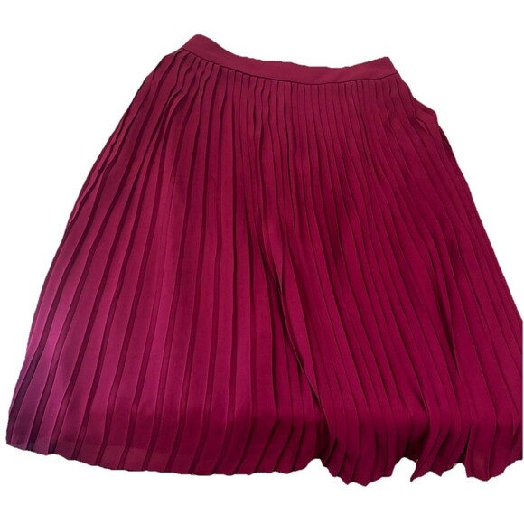 J.Crew Pleated Midi Skirt Women’s (4) Radiant Fushia, Flowy A-Line Skirt - Picture 3 of 6